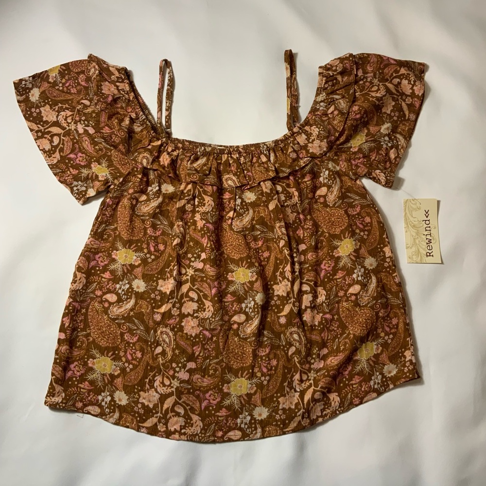 Rewind Brown Floral Blouse